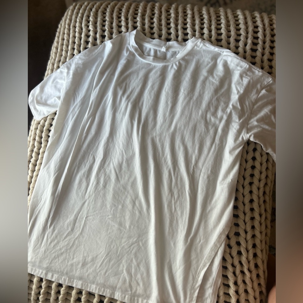 White flowy tee